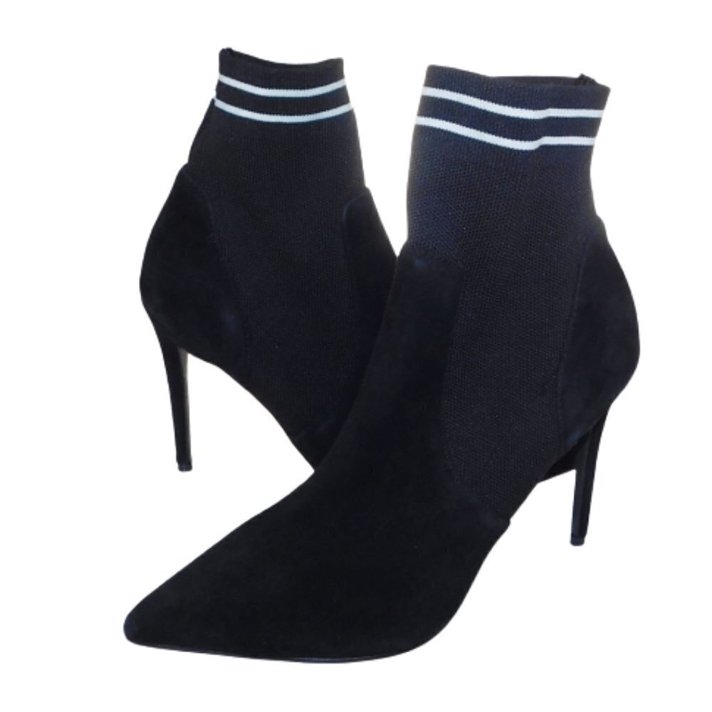 STEVE MADDEN Emilia Black Sock Booties 7.5